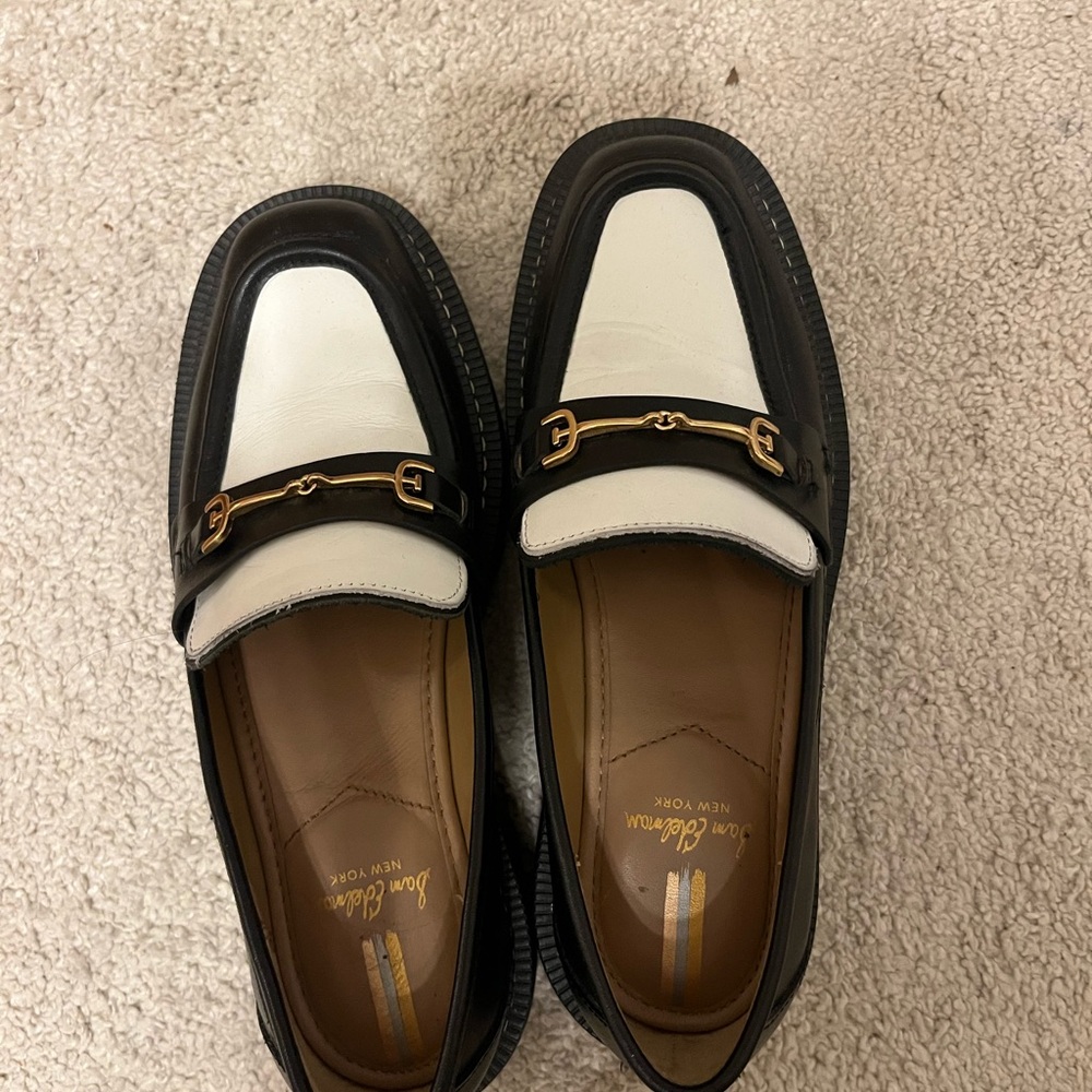 Sam Edelman Two-Tone Loafers with Gold Detail